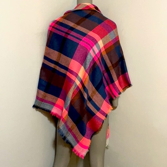 NWT STITCH & STONE COLOURFUL PINK & BLUE UNISEX BLANKET SCARF/SHAWL/WRAP - Picture 2 of 8
